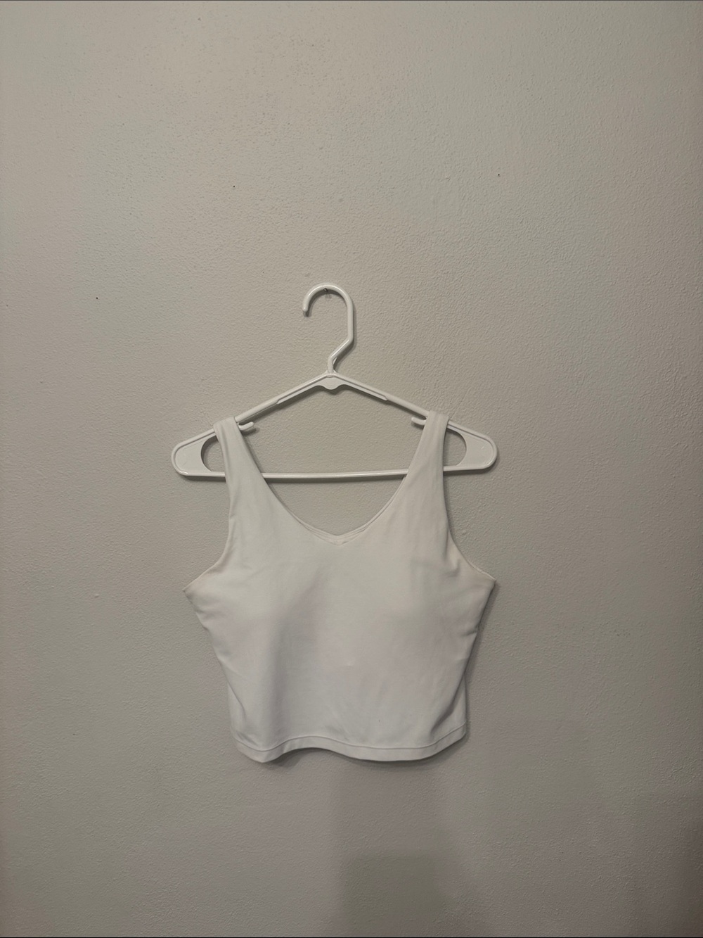 Athleta White V-Neck Tank Crop Top